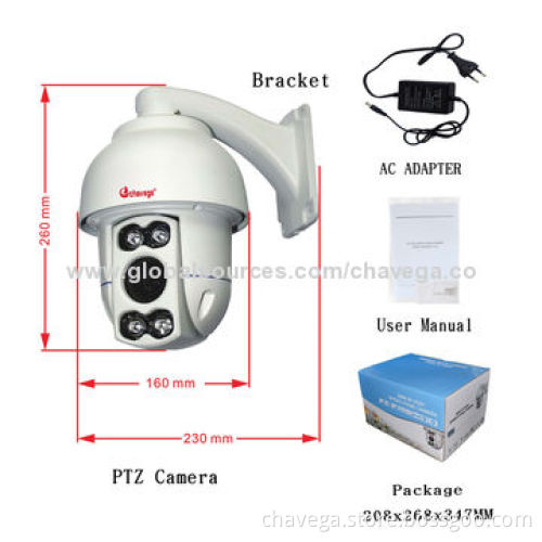1/2.8-inch 10x Optical Zoom 700TVL Mini Outdoor High-speed PTZ CCTV Camera with 50m IR Distance
